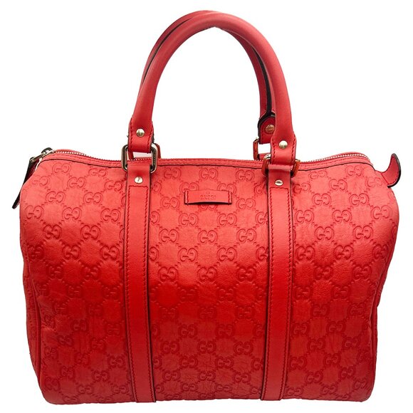 Gucci GG Signature Medium Joy Boston Bag RED - Picture 1 of 15
